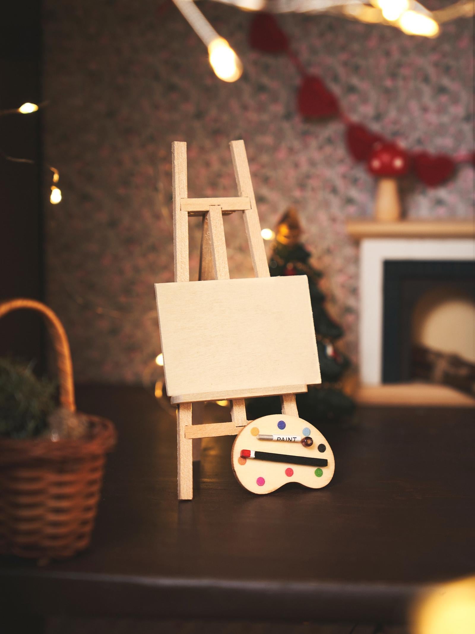 Miniature Canvas and Easel (8783203762463)