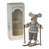 Maileg Winter Mouse with Ski Set, Dad PRE-ORDER eta Dec (8534078652703)