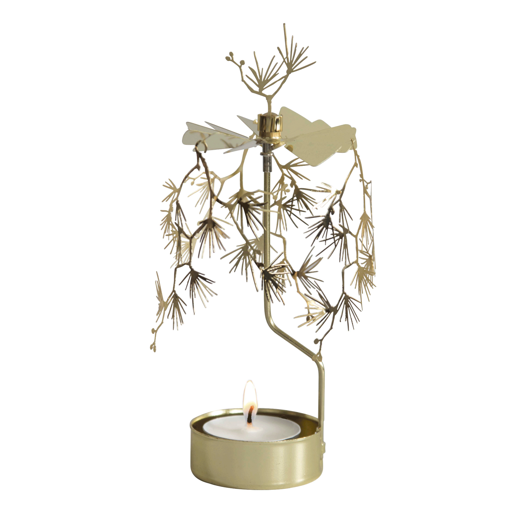 Pine Tea Light Carousel, Gold (8605522755871)