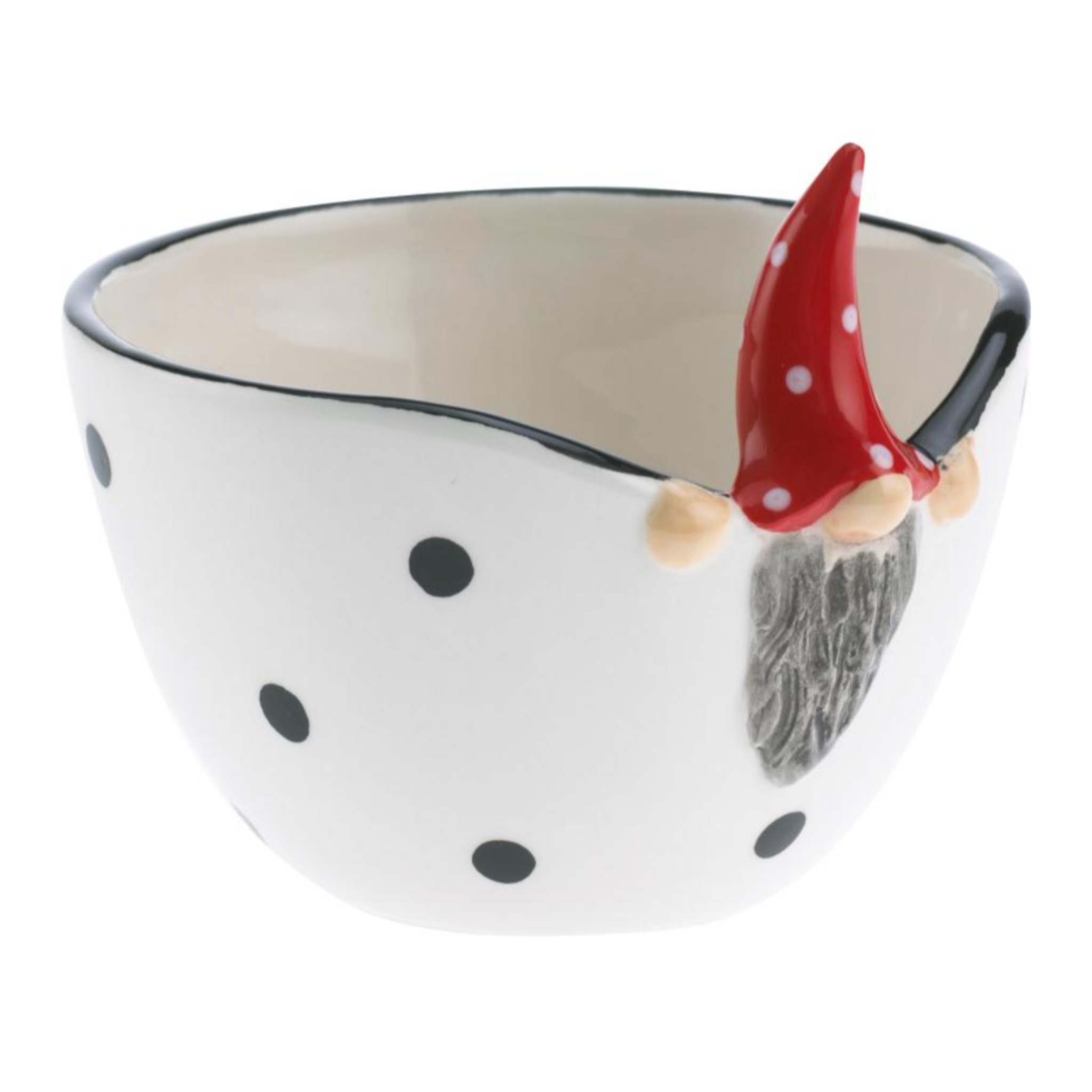 Peek-a-Boo Santa Bowl, White, 10cm (8743253049631)