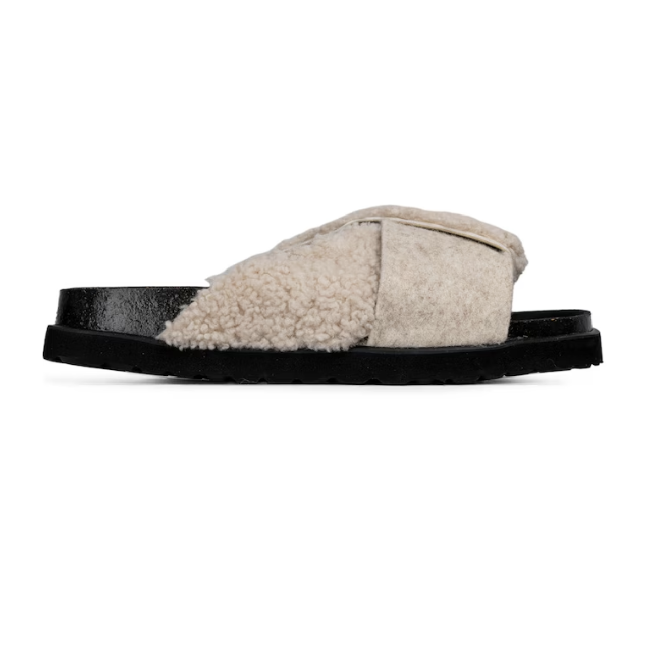 Alba Sheepskin Wool Sandals, Creme (10051829760287)