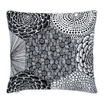 Ruut Linen Cushion Cover 45x45cm,  White-Black (9788131737887)