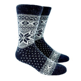 Norwool Wool Socks Snowflakes, Grey/White (9228292849951)