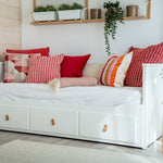 Ikea Hemnes Day-Bed with Storage including Asvang Mattress, 80x200cm x2. (8909035110687)