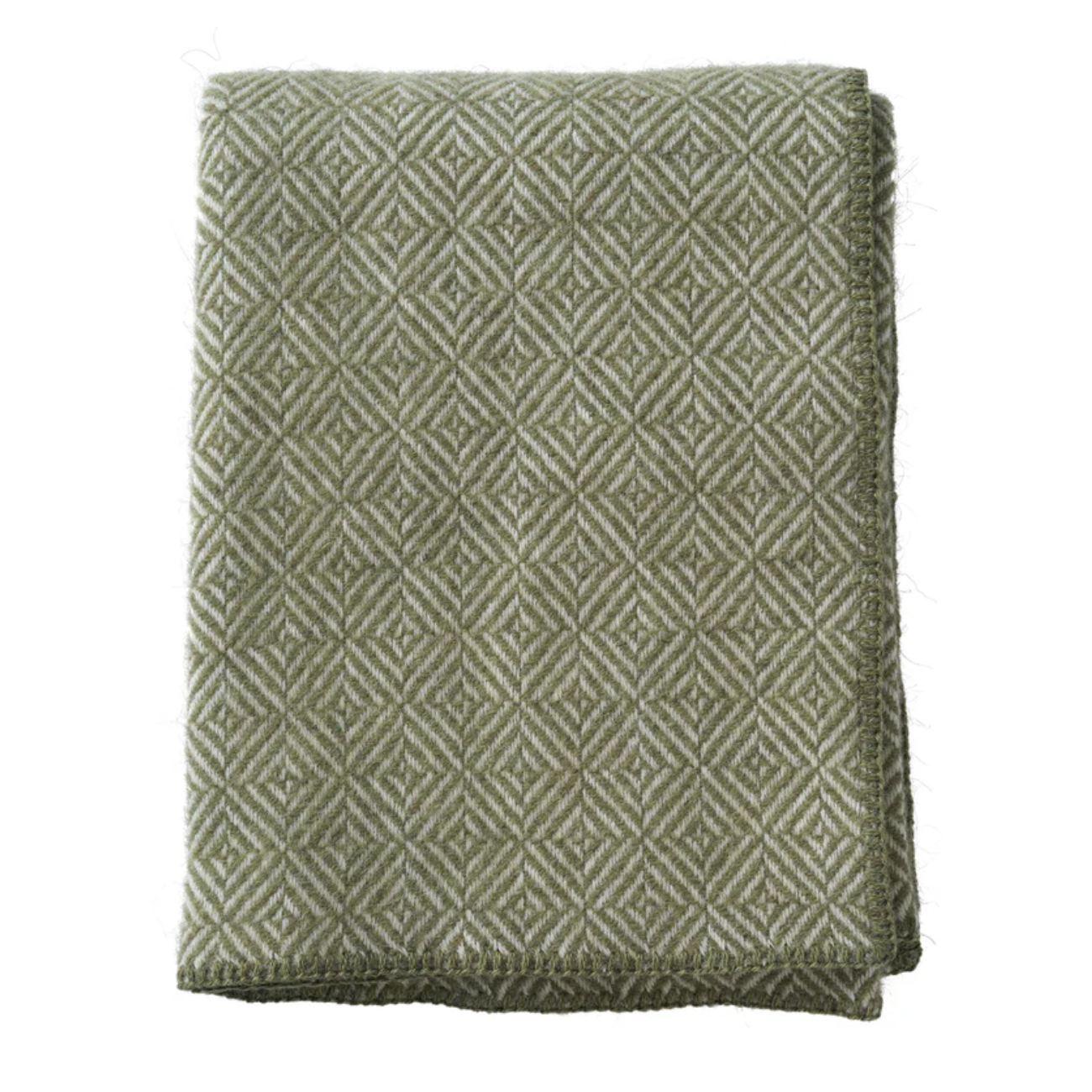 Klippan Diamonds 100% Wool Blanket, Green (9436325576991)