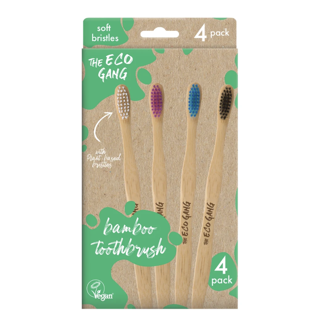 The Eco Gang Bamboo Toothbrush 4-Pack, Adults (9774554415391)