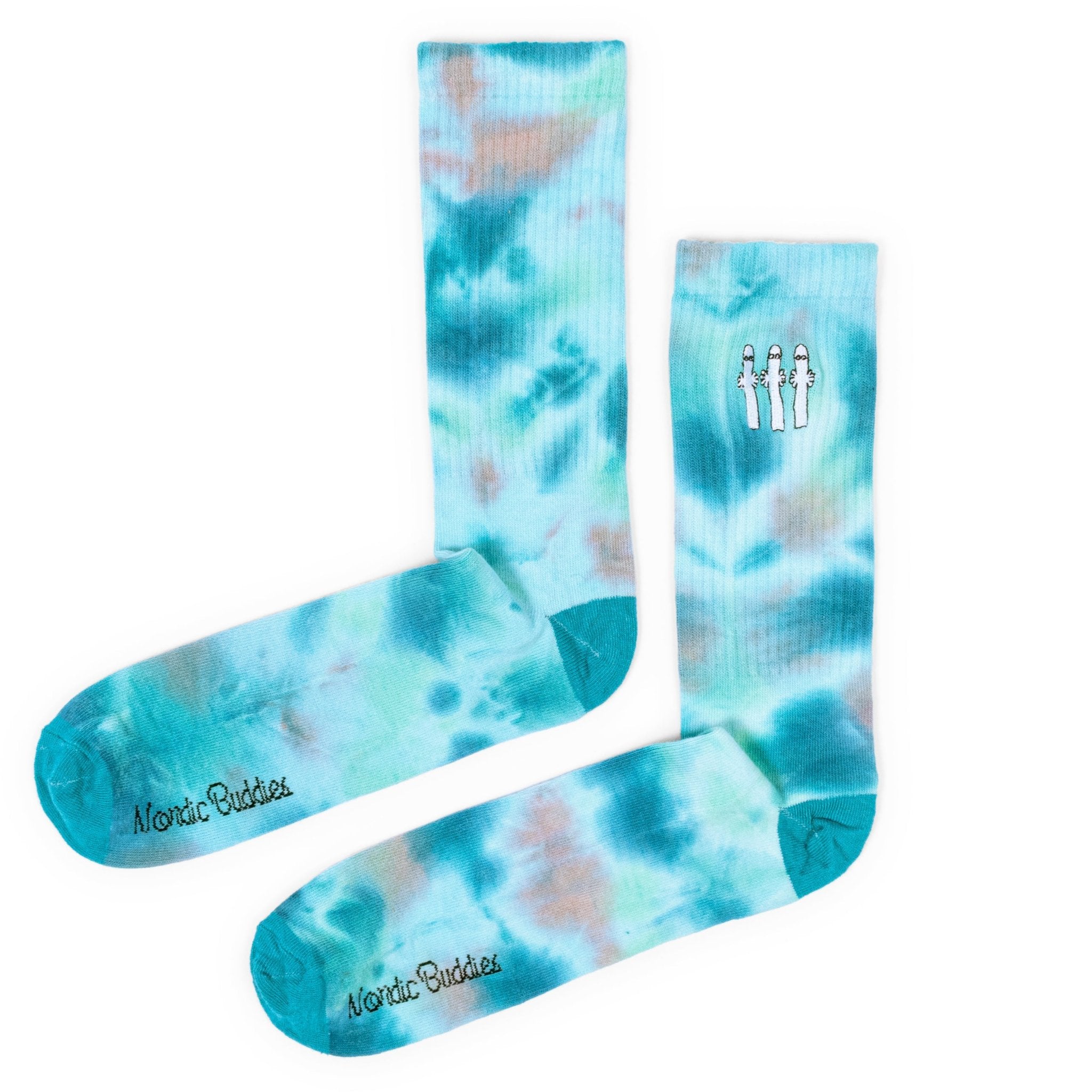 Hattifatteners Tie Dye Men's Socks, Turquoise/Blue (9536243433759)