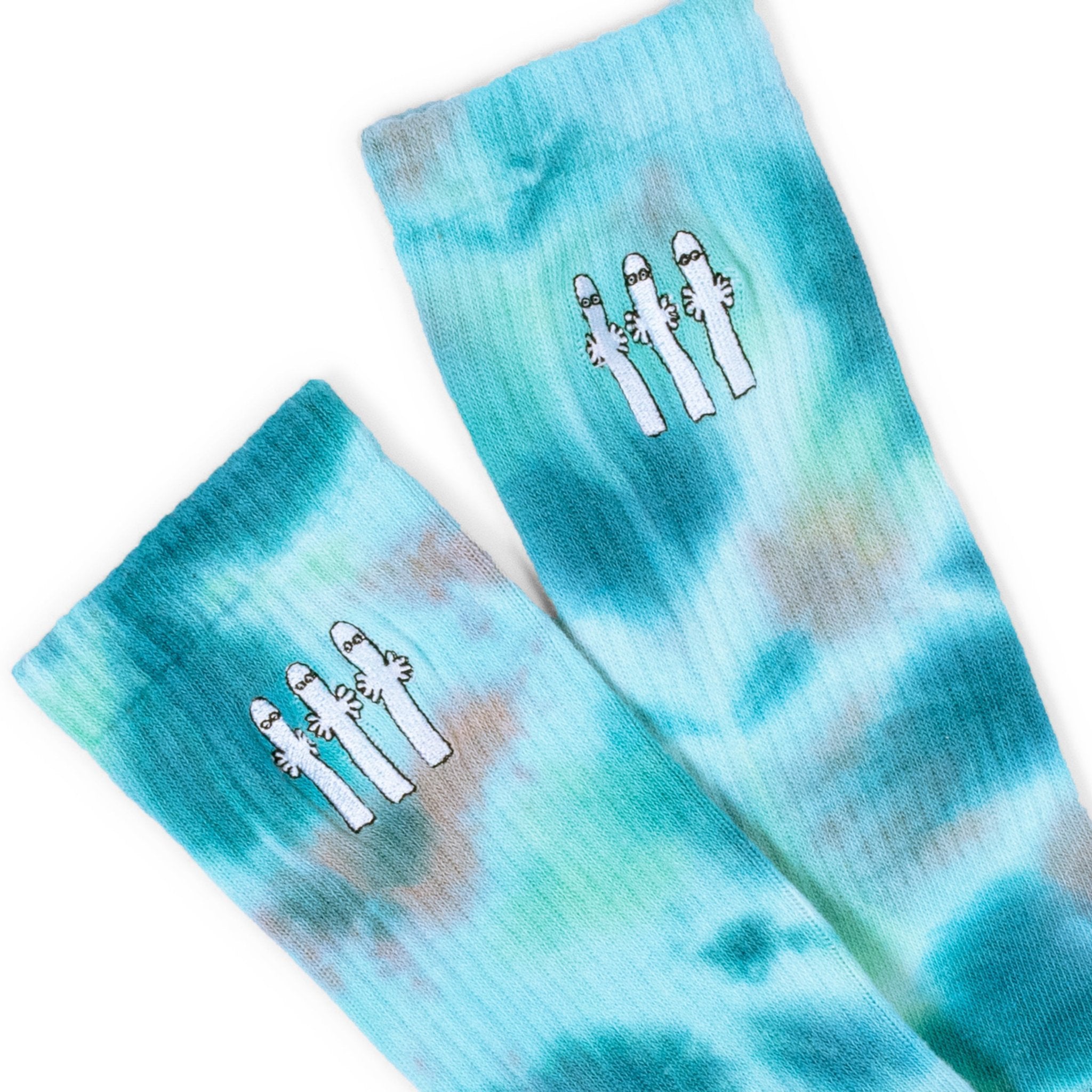 Hattifatteners Tie Dye Men's Socks, Turquoise/Blue (9536243433759)