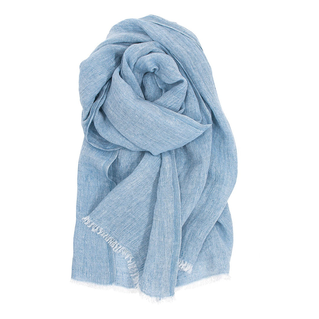 Hug Halaus Washed Linen Scarf 35x200cm, Blueberry (9787160264991)