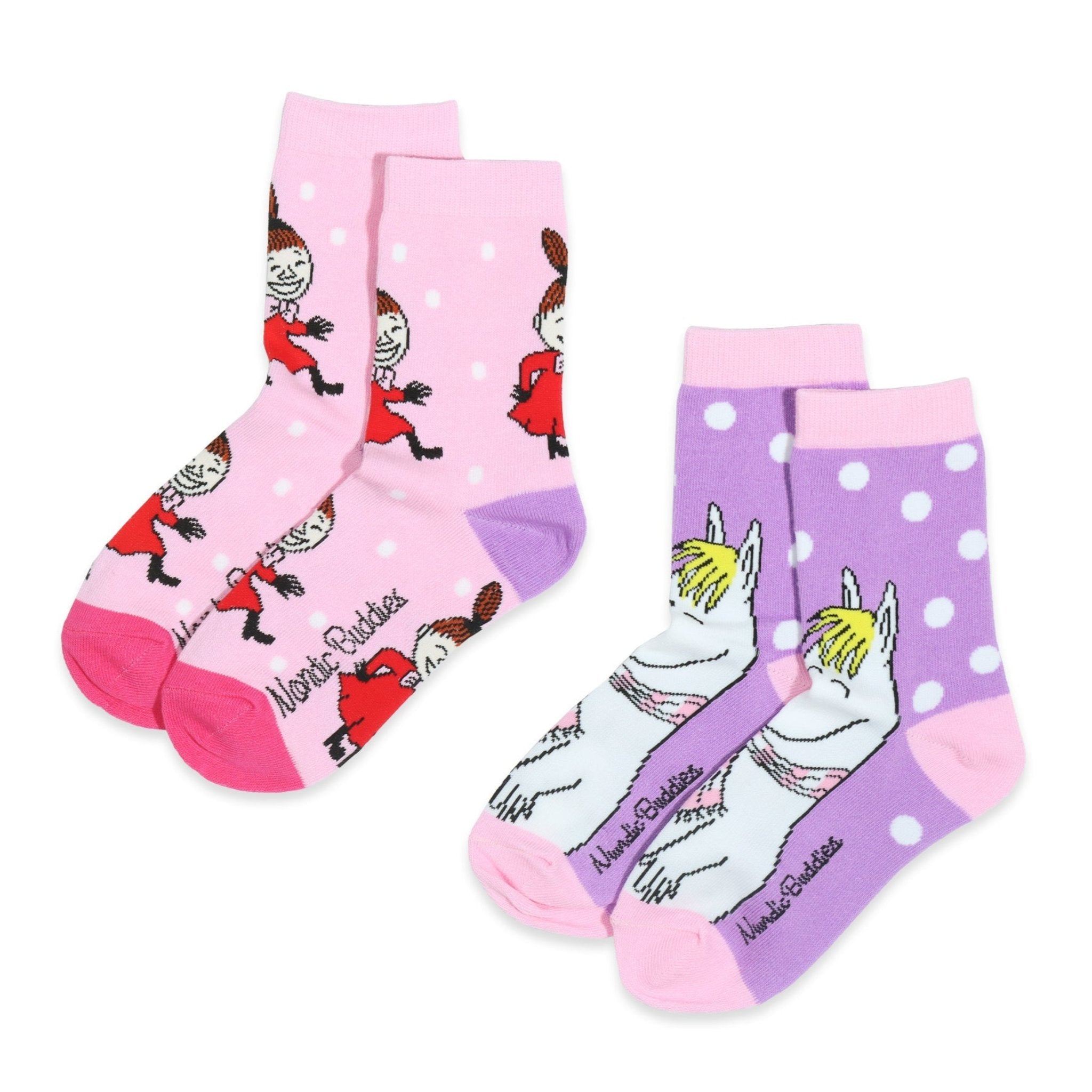 Snorkmaiden and Little My Kids Socks - Double Pack, Pink/Lilac (9536787906847)