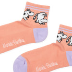 Moomintroll Retro Women's Ankle Socks, Pastel Peach/Lilac (9536767394079)