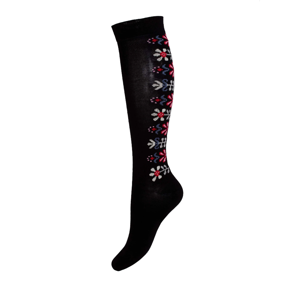 Monica Knee High Merino Socks, Black (6619555299393)