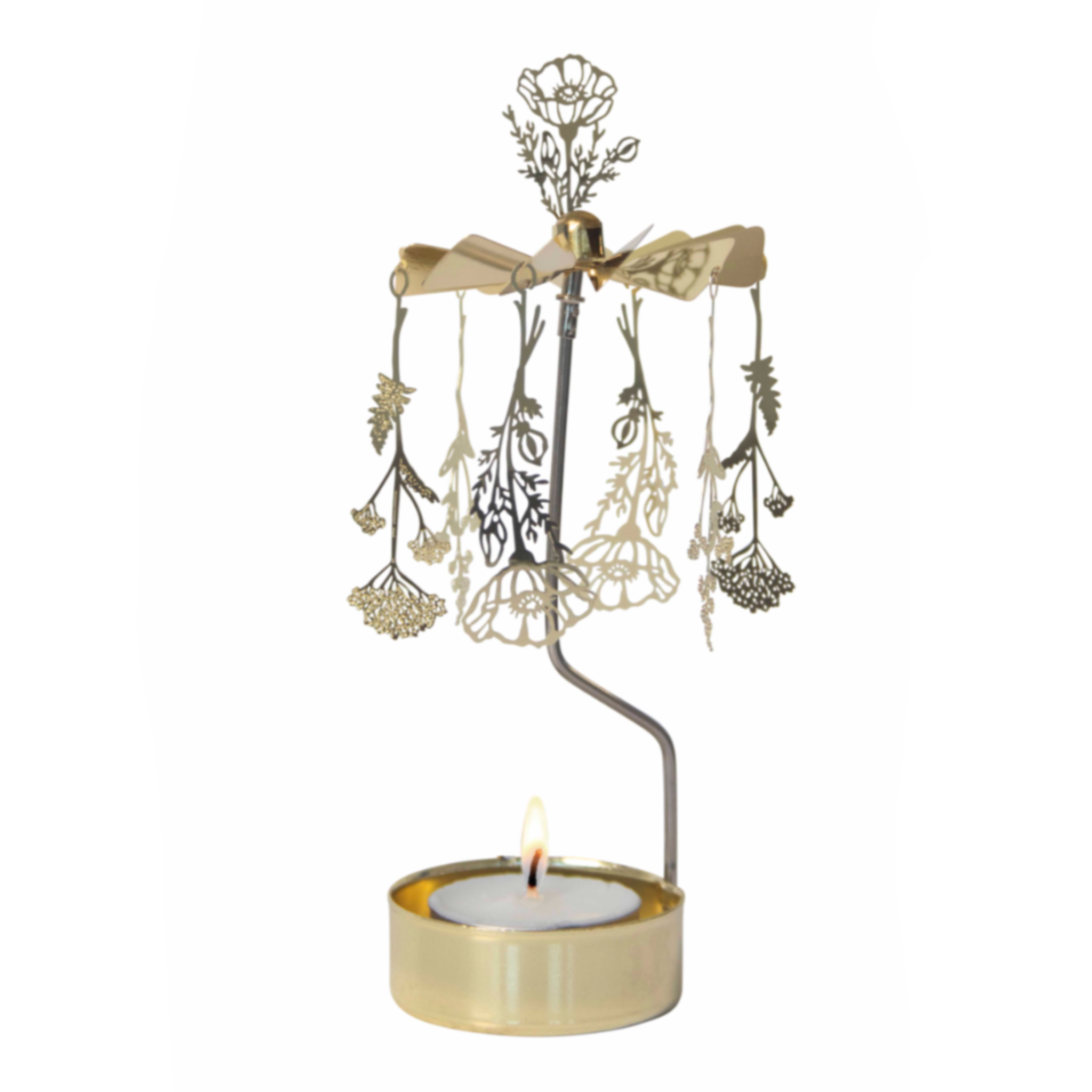 Flora Tea Light Carousel, Gold (8605486350623)