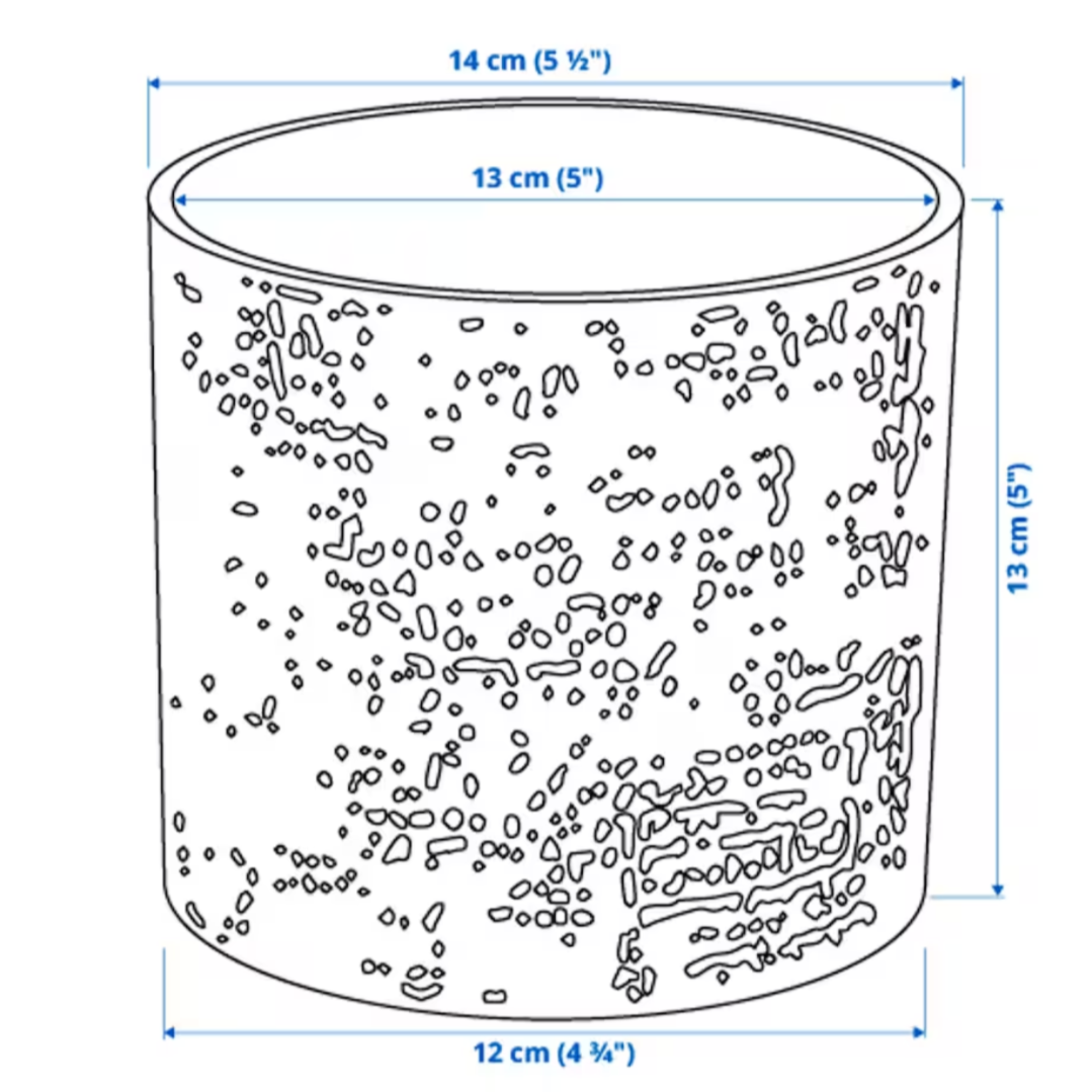 Ikea Chiafron Plant Pot, 12cm, White (8897169293599)