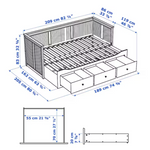 Ikea Hemnes Day-Bed with Storage including Asvang Mattress, 80x200cm x2. (8909035110687)