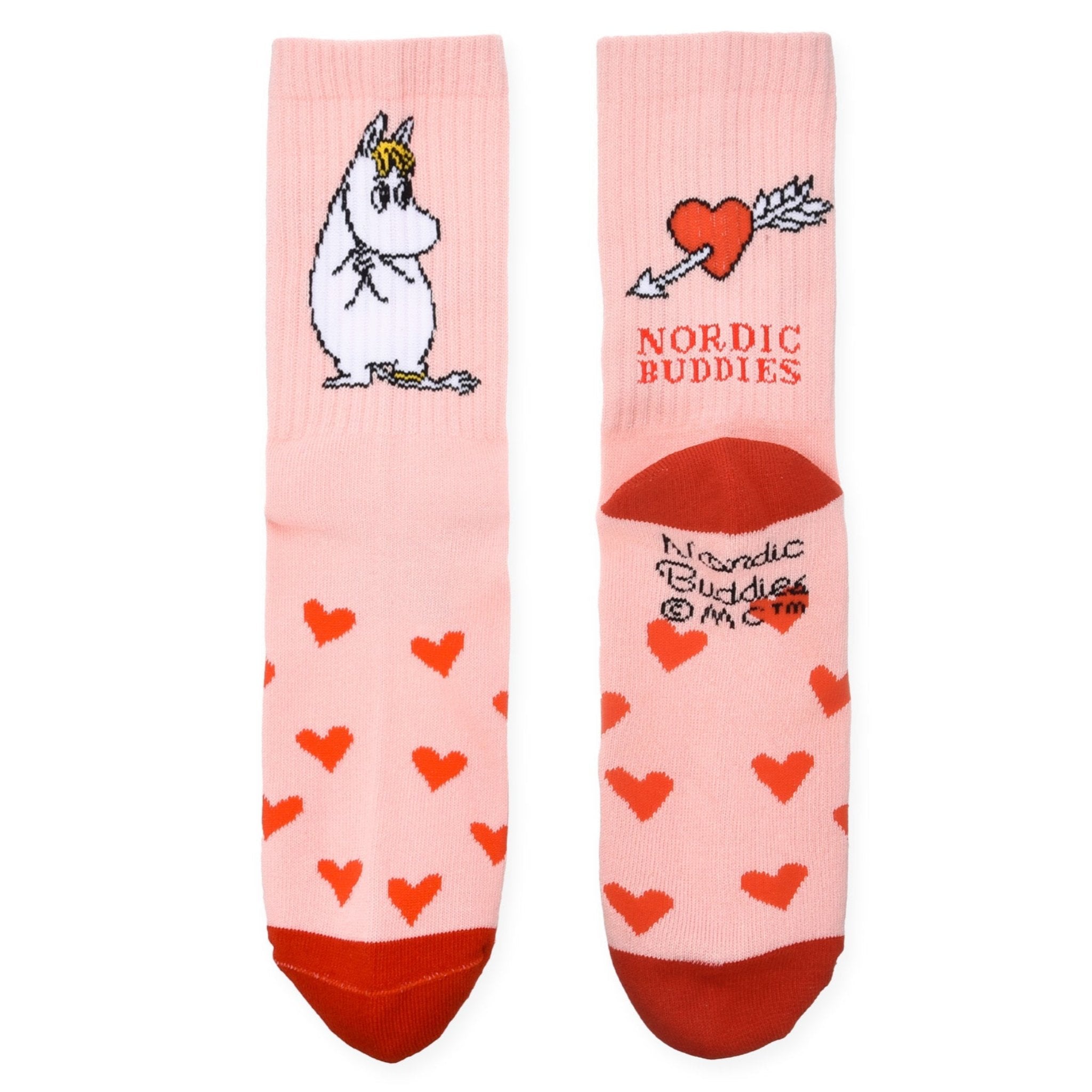 Snorkmaiden's Heart Retro Socks Women's, Light Pink (9536248021279)