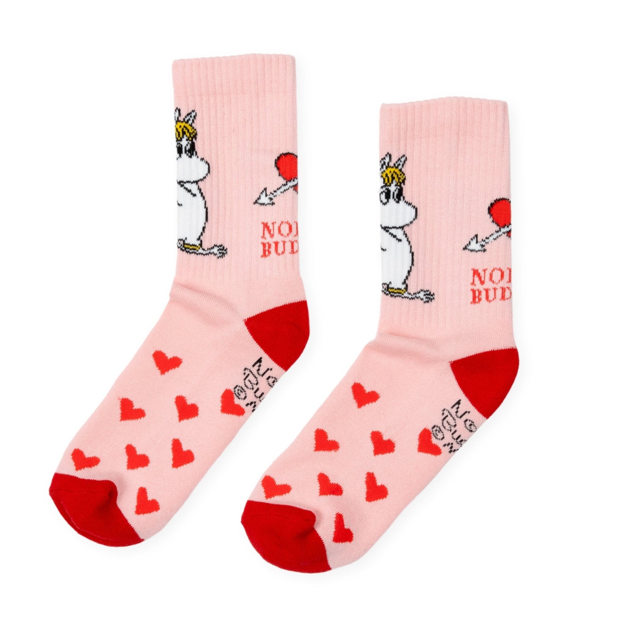 Snorkmaiden's Heart Retro Socks Women's, Light Pink (9536248021279)