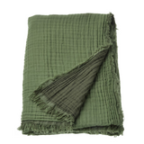 Ikea Vallkrassing Cotton Throw, Grey-Green, 150x200cm (9538799239455)