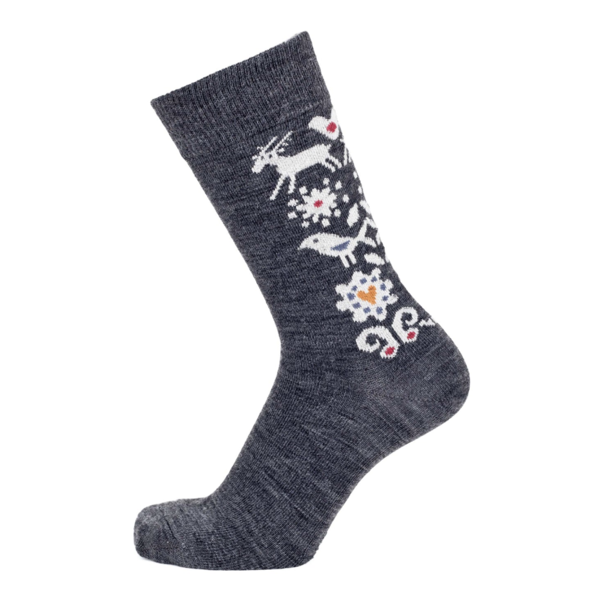 Birds Merino Socks, Anthracite (9215834226975)