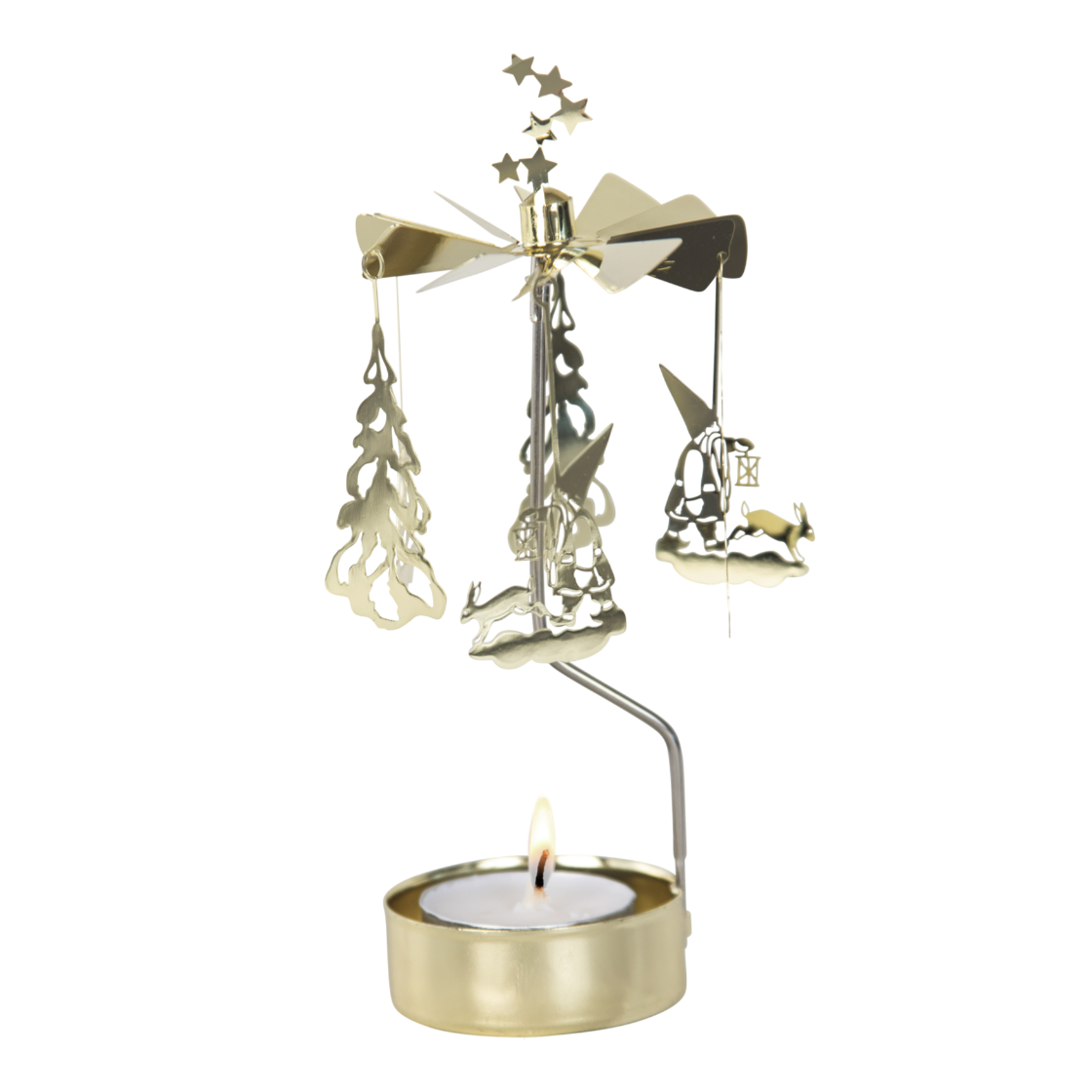 Winterland Tea Light Carousel Chime, Gold (9430348923167)