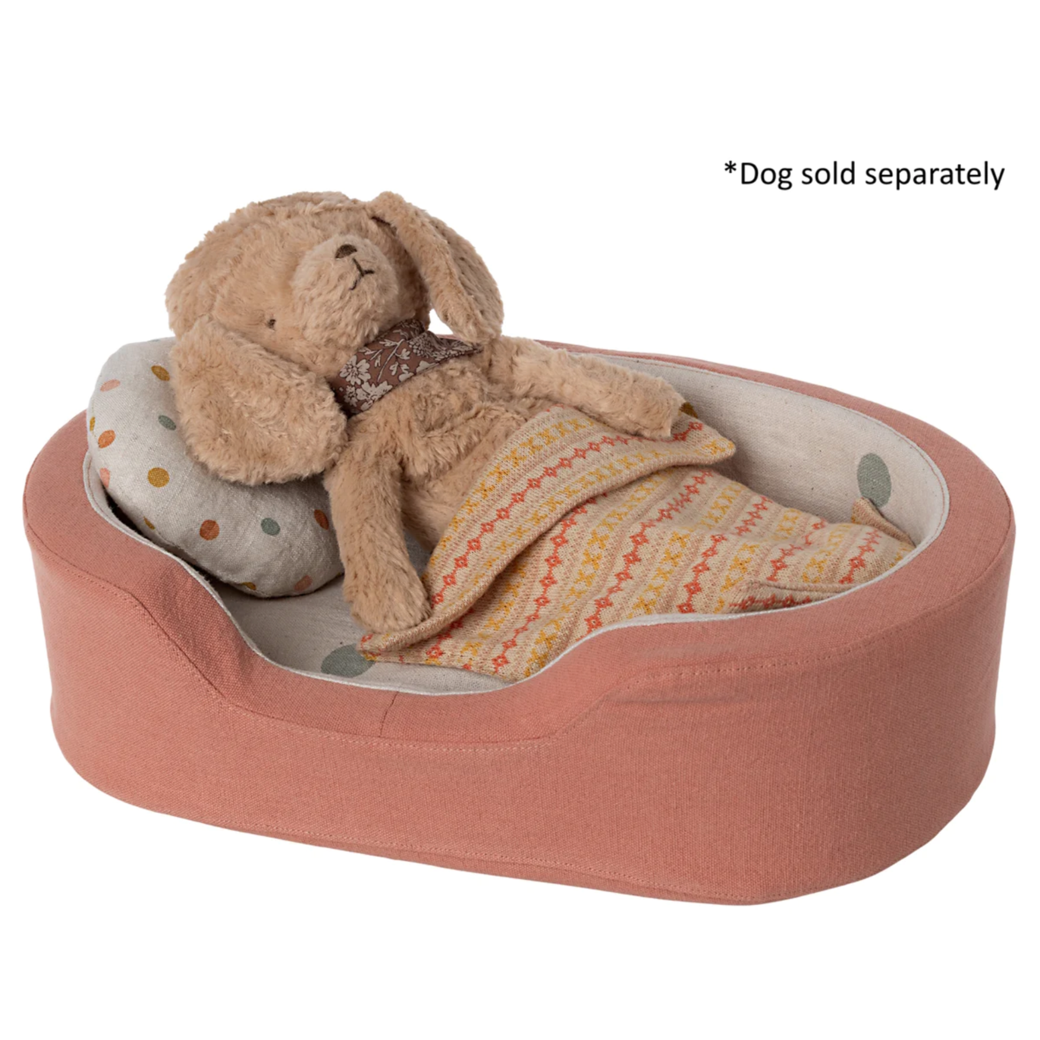 Maileg Dog Basket, Coral (8240112664863)