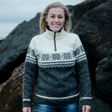 Norwool 100% Wool Jumper, White Grey (8254475501855)