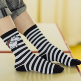 Camping Moomin Socks, Black-White (8362679075103)