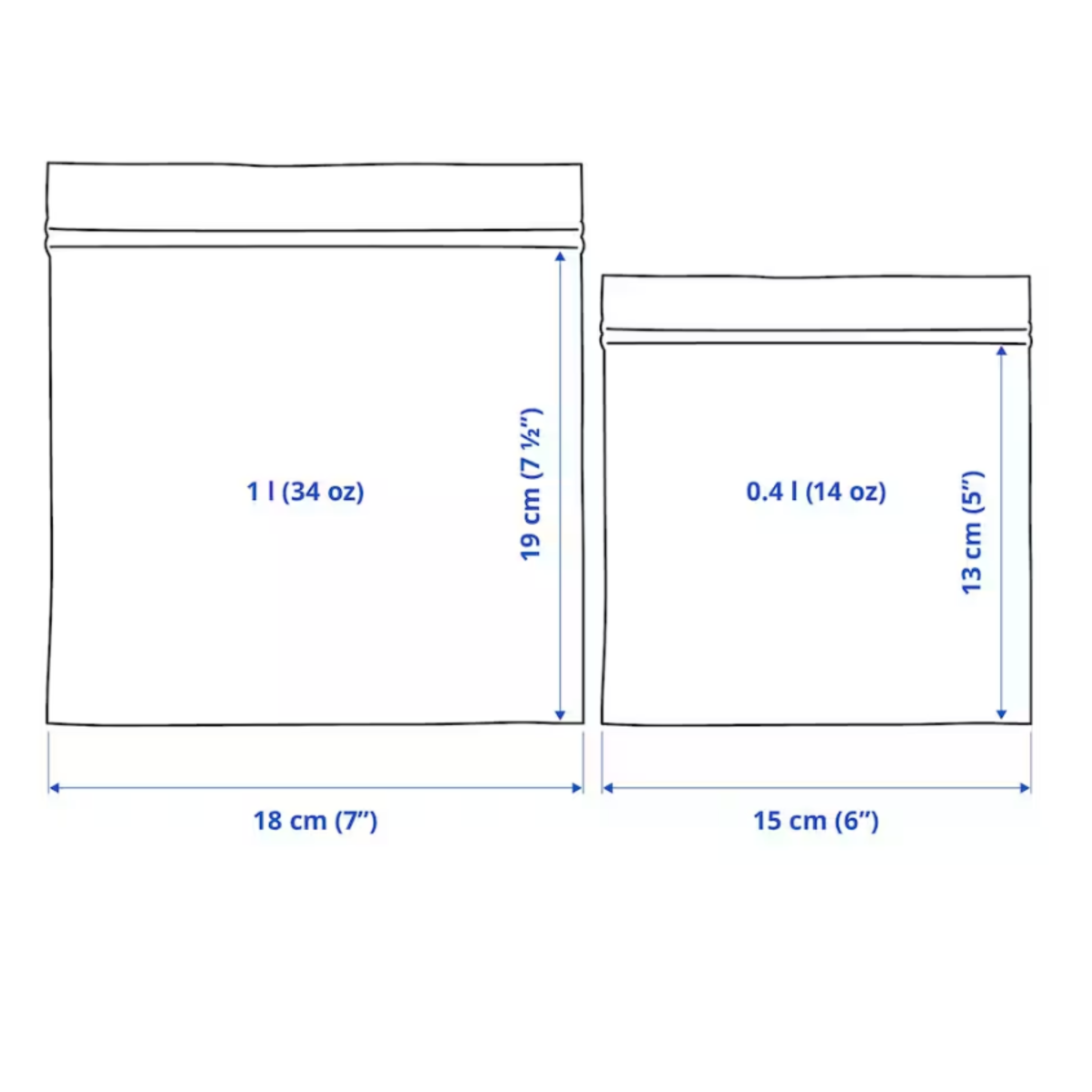 Ikea Istad Zip-Lock Bag 1.0L and 0.4L  (2023) (8405489877279)