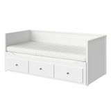 Ikea Hemnes Day-Bed with Storage including Asvang Mattress, 80x200cm x2. (8909035110687)