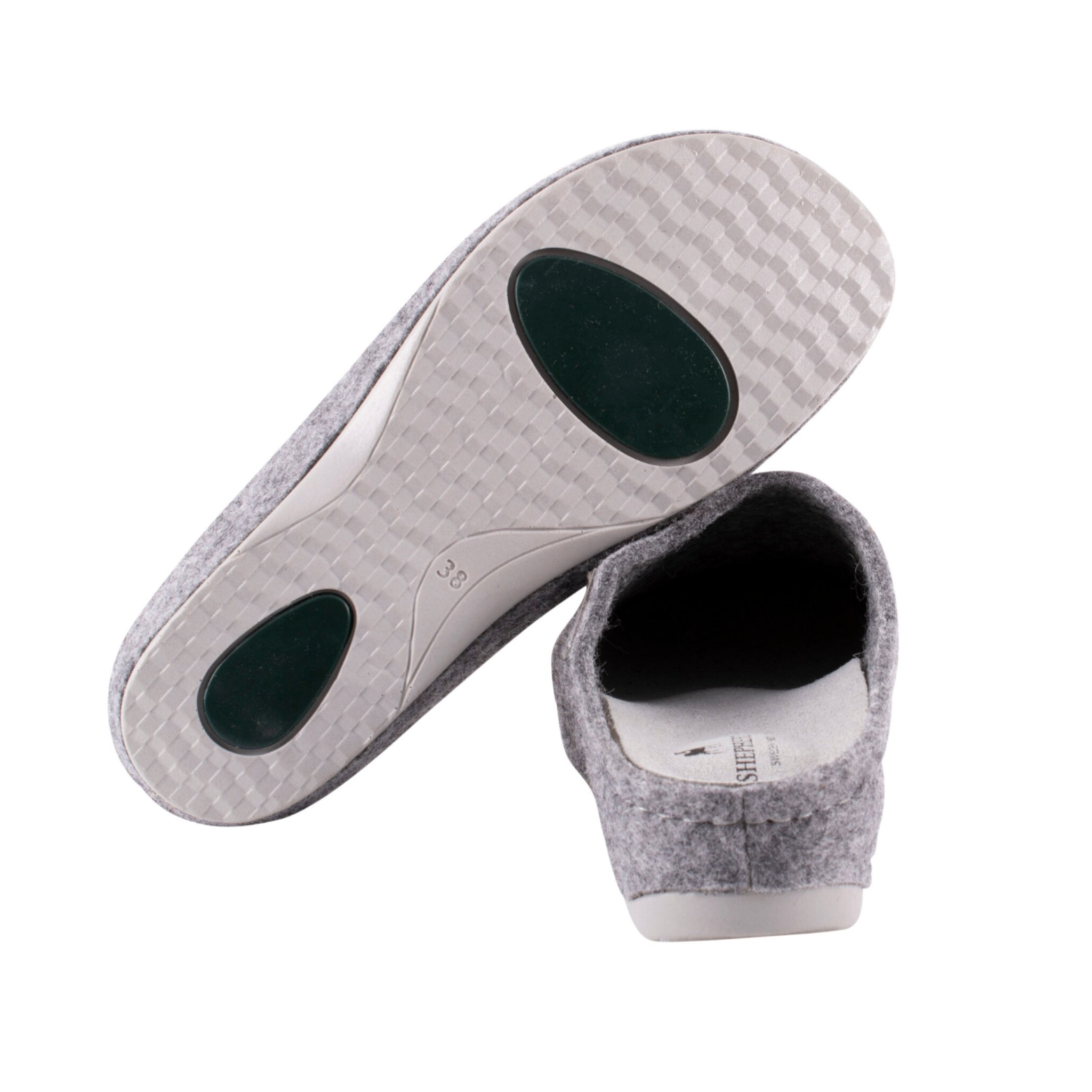 Gitte Heeled Wool Slippers, Grey (8930447261983)