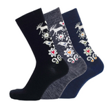 Birds Merino Socks, Black (9215832752415)