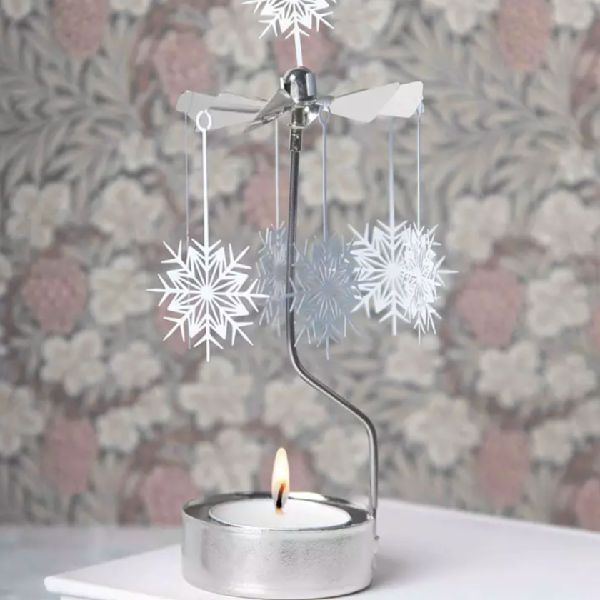 White Star Tea Light Carousel Chime, Silver (9430761373983)