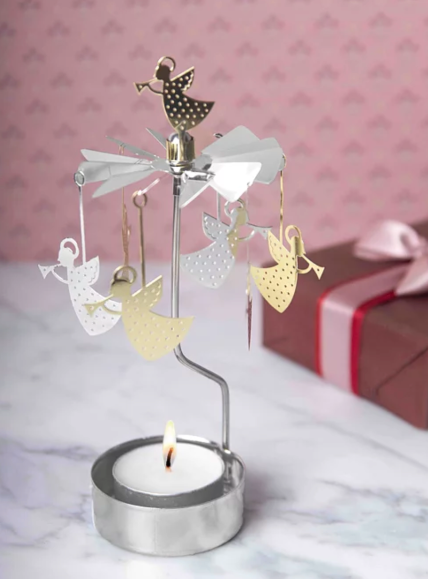 Snowstar Tea Light Carousel Chime, Silver (8600803377439)