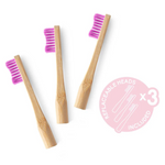 Bamboo Toothbrush with Interchangeable Head + 2x Head, Adult Pink Soft (9794237432095)