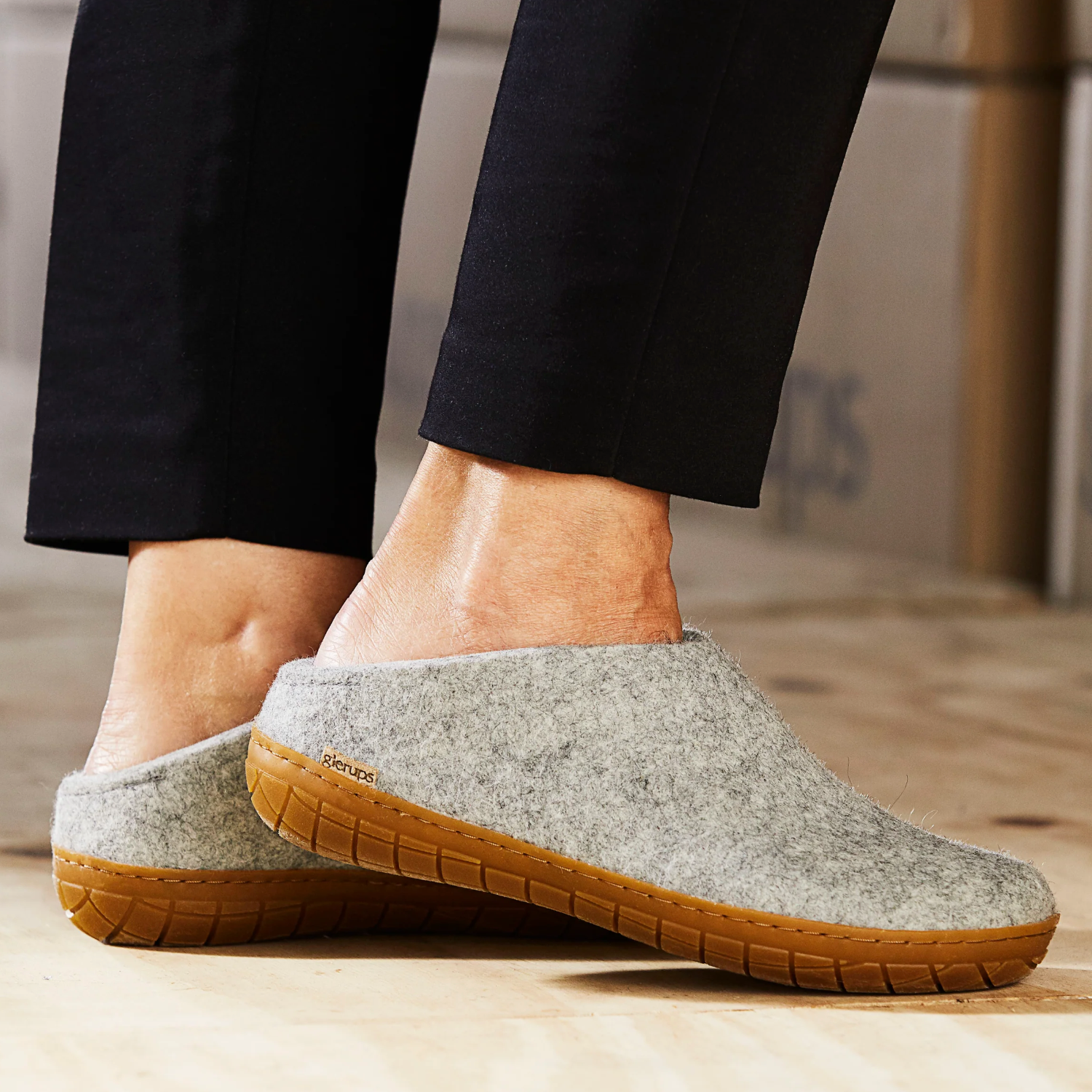 Glerups The Slip On Grey - Honey Rubber Sole (10100201292063)