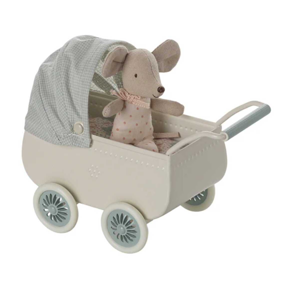 Maileg Pram with Baby Mouse, Mint PRE-ORDER (10038571761951)