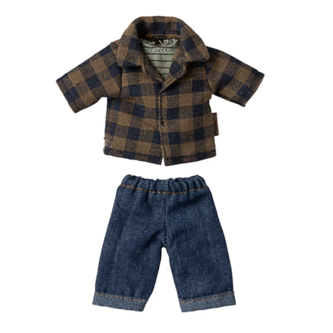 Maileg Brown Checked Shirt and Pants Dad Mouse PRE-ORDER (10038959636767)