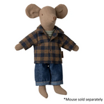 Maileg Brown Checked Shirt and Pants Dad Mouse PRE-ORDER (10038959636767)