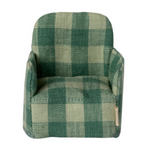 Maileg Folding Chair, Green Checker PRE-ORDER (10038948593951)