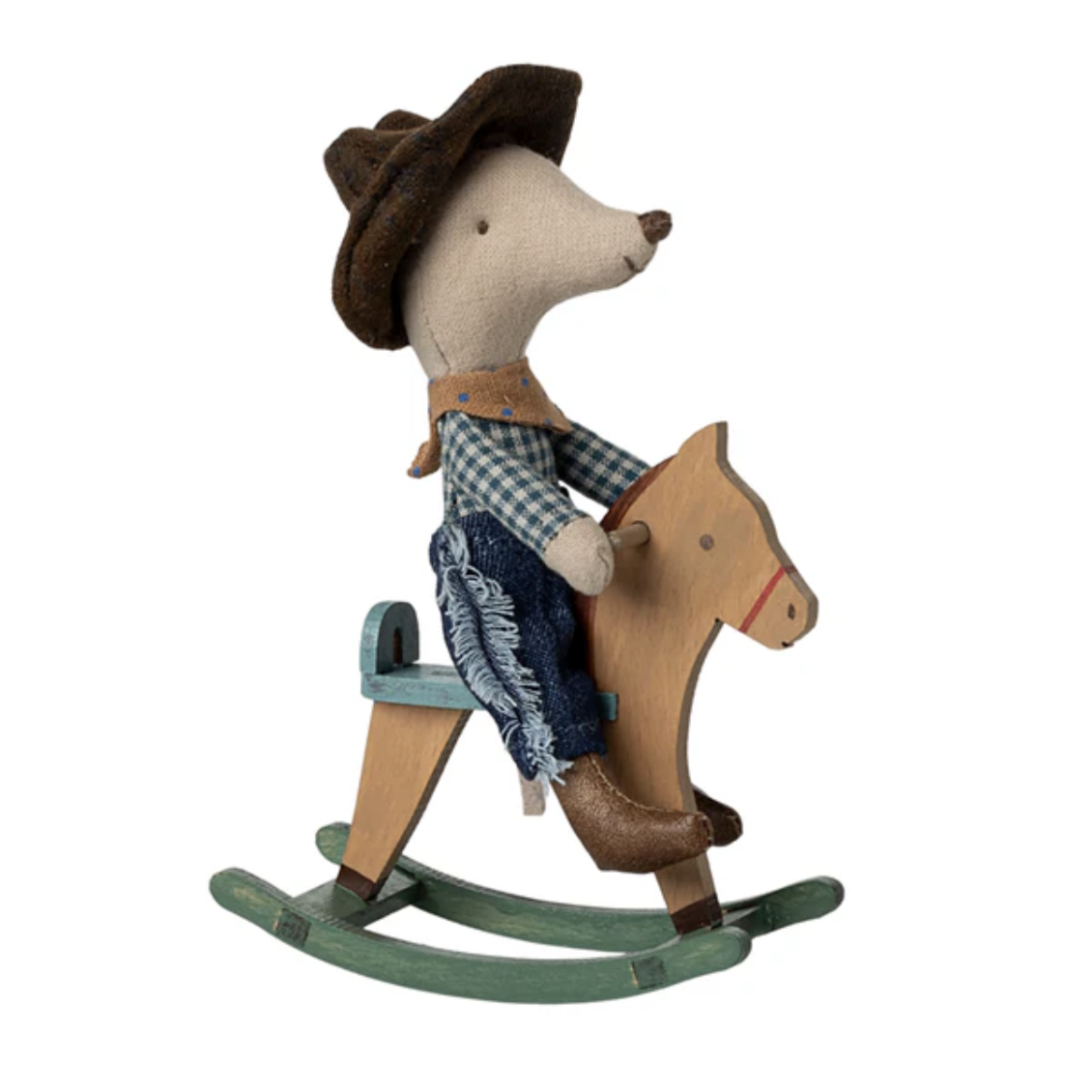 Maileg Cowboy Mouse on Rocking Horse PRE-ORDER (10038563733791)