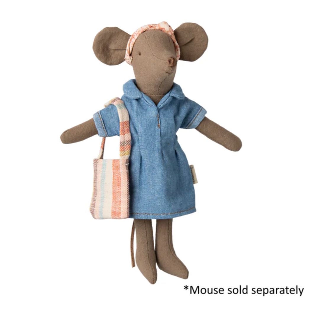 Maileg Denim Dress and Bag Mum Mouse PRE-ORDER (10038111109407)