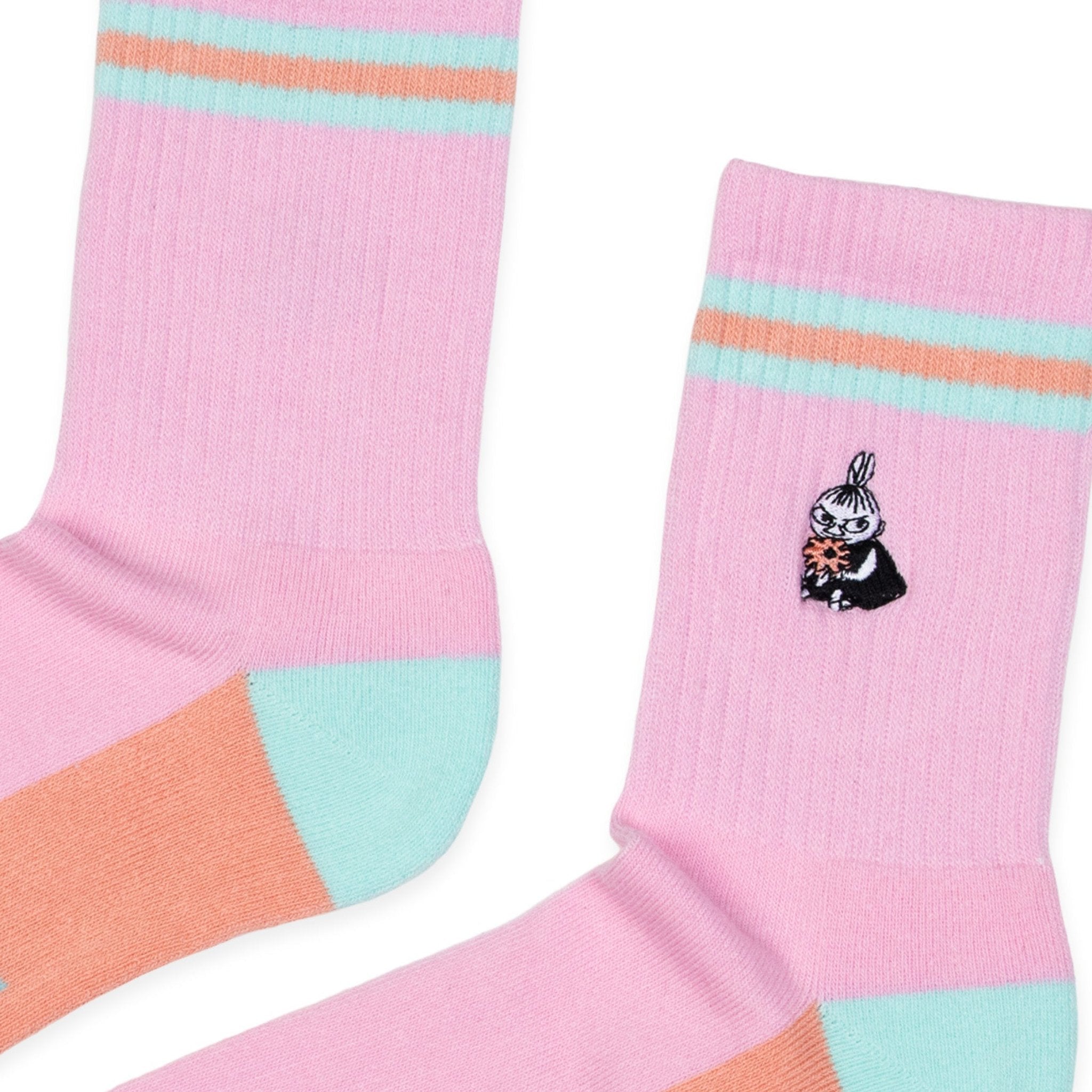 Little My Retro Embroidery Women's Socks, Pink (9536747340063)