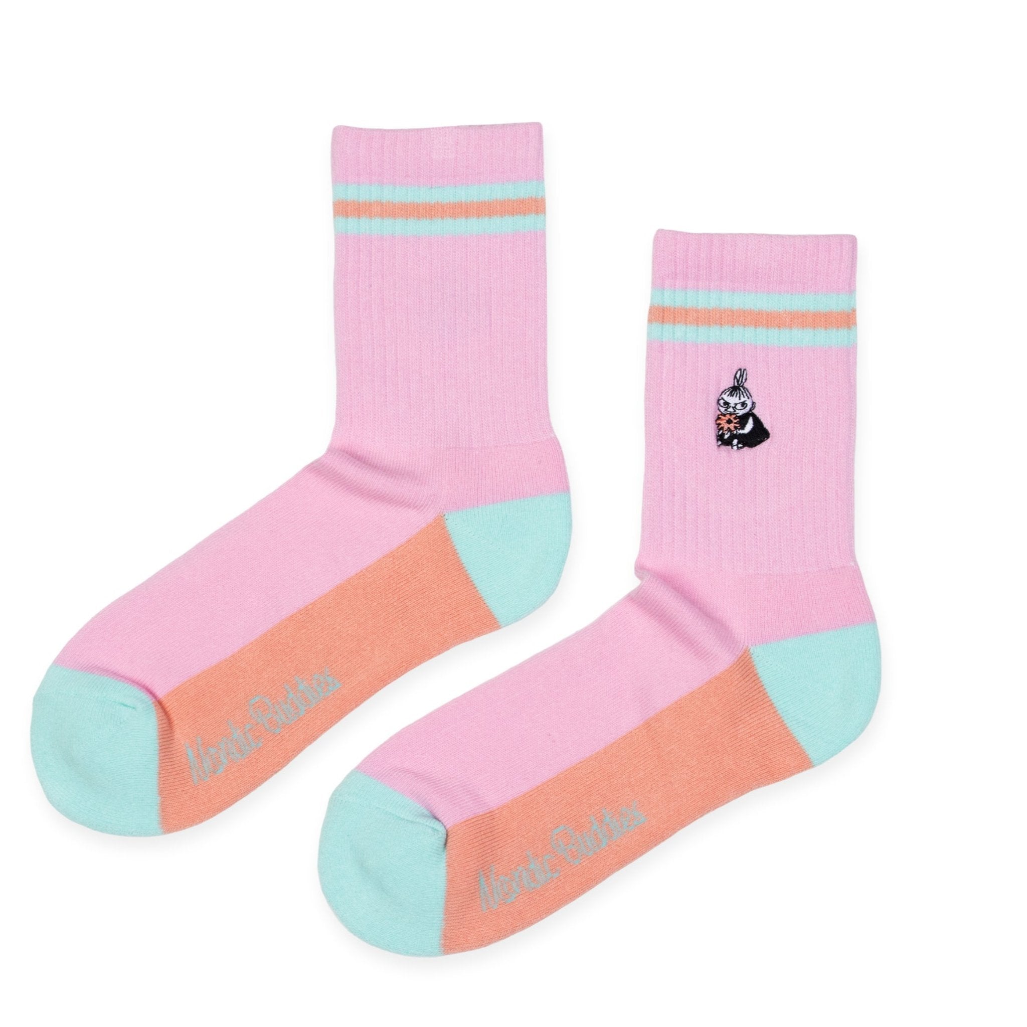 Little My Retro Embroidery Women's Socks, Pink (9536747340063)