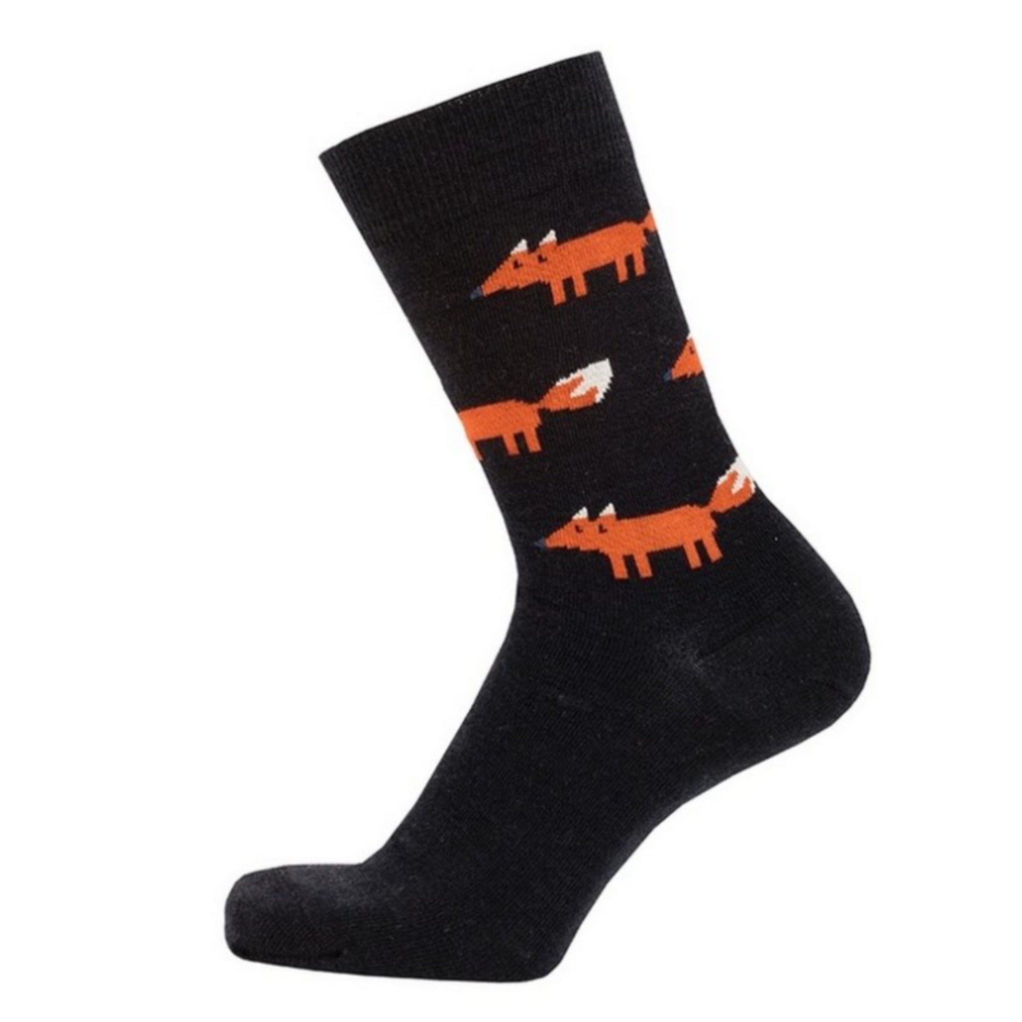 Fox Merino Socks, Black (9209082446111)