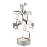 Reindeer Tea Light Carousel Chime, Silver (9430760816927)