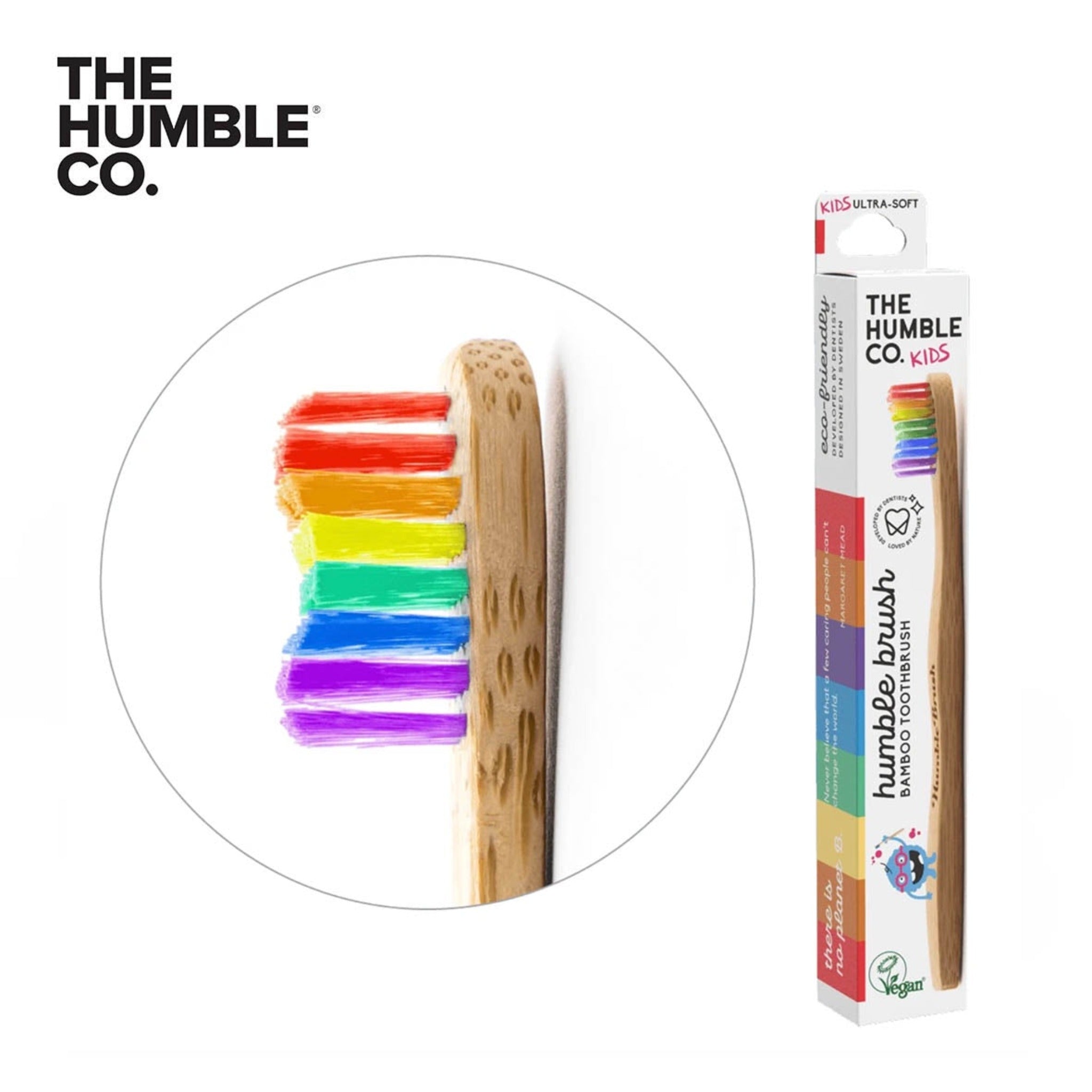 THE HUMBLE CO. Bamboo Toothbrush Kids, Soft, PROUD Limited Edition (4620411830337)