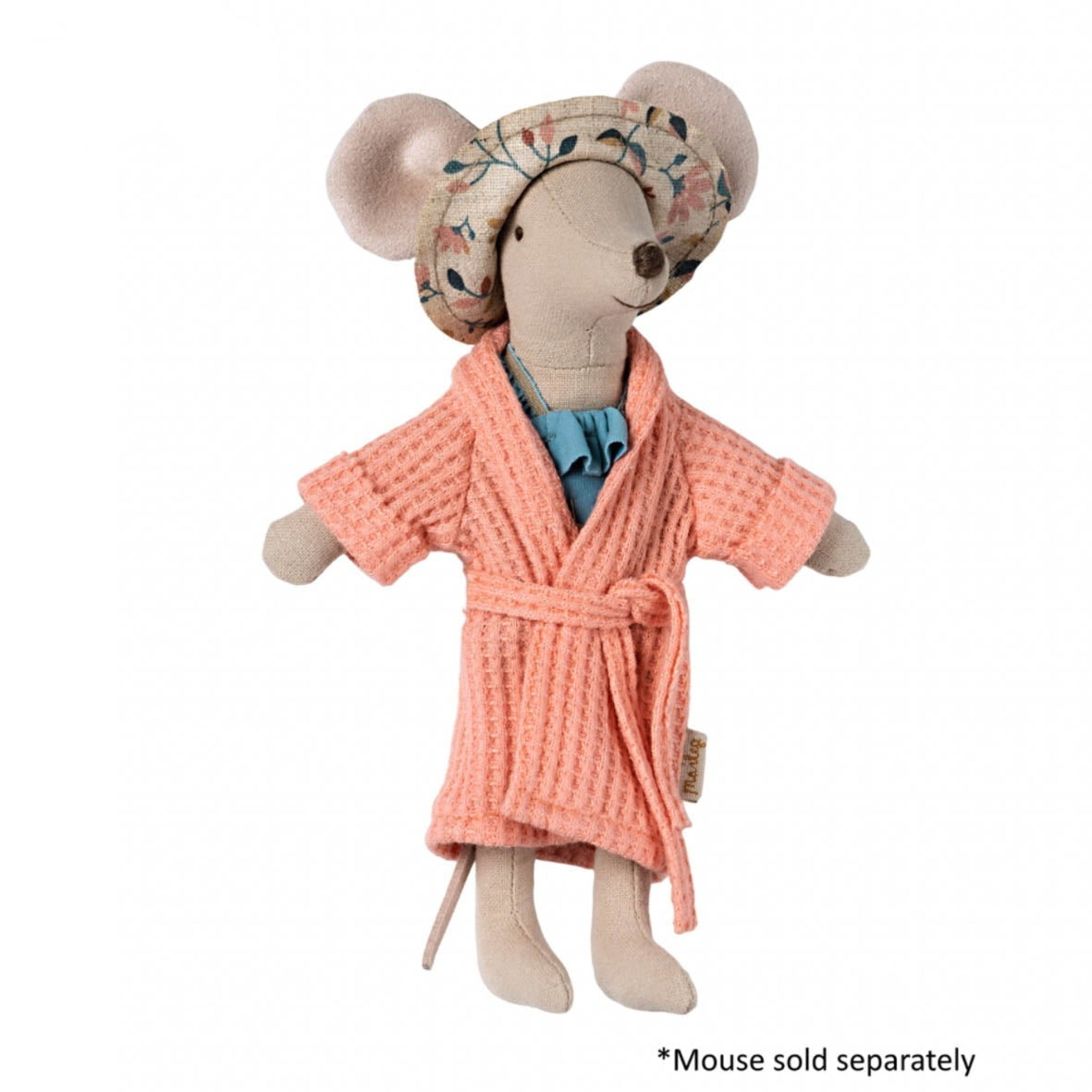 Maileg Bathrobe Mouse, Coral (6766024818753)