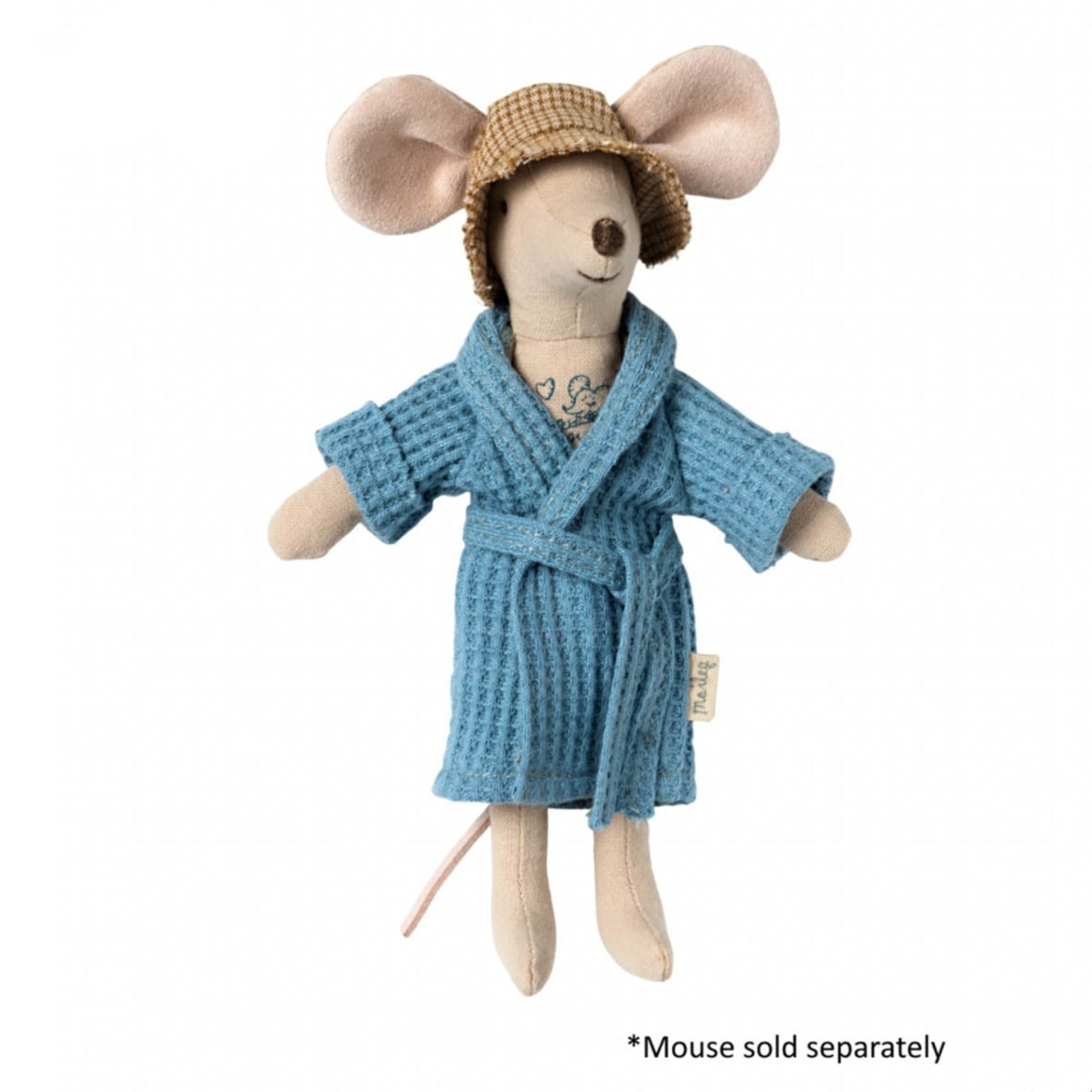 Maileg Bathrobe Mouse, Dusty Blue (6766024949825)