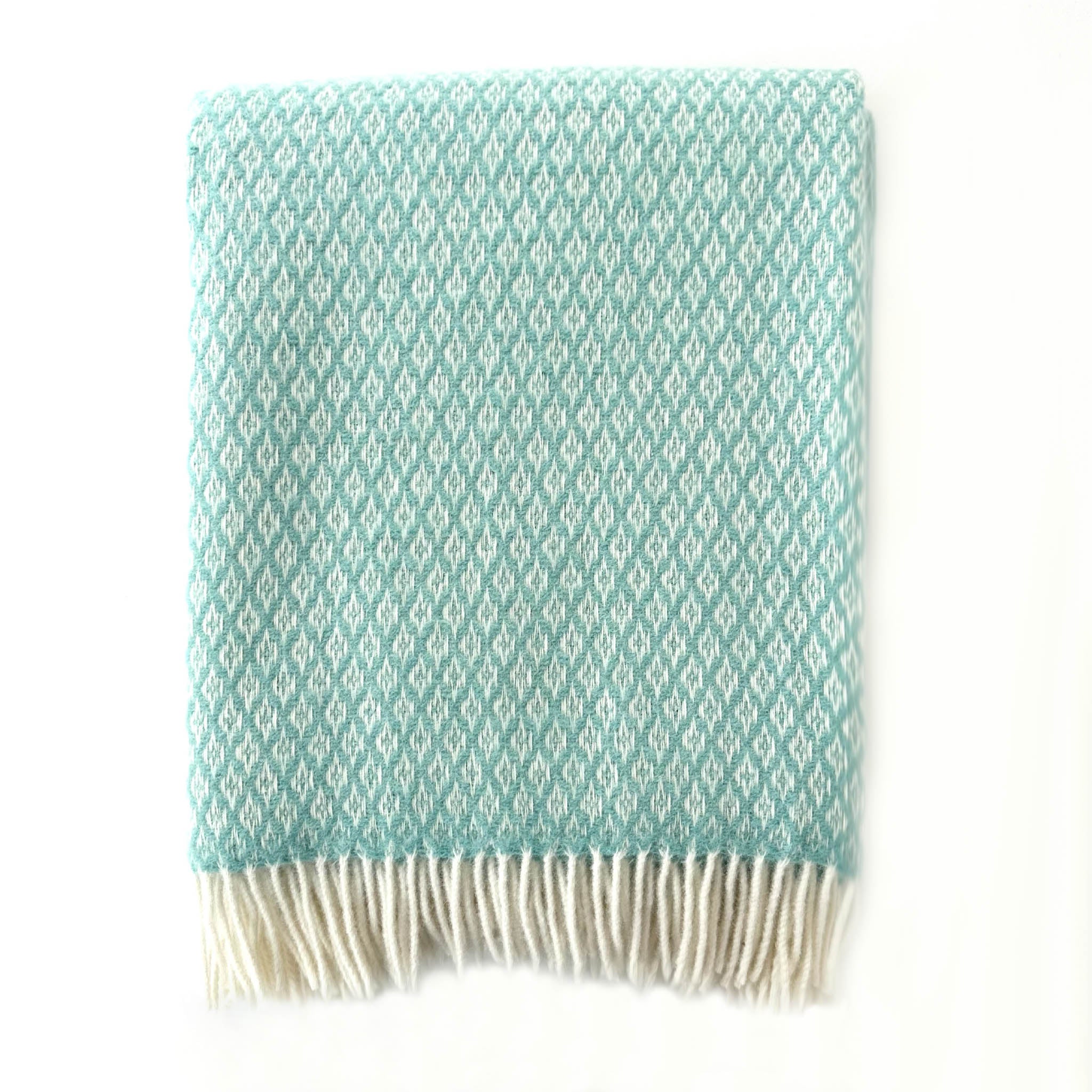 Nordic Chill Tove 100% Wool Throw 130x170cm, Aqua Turquoise