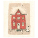 100% Biodegradable Dishcloth, Red House & Snowman (8769797095711)